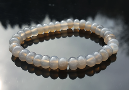 Zeige Details für Achat Button  8mm Armband grau Armband Bild von Achat Button  8mm Armband grau Armband