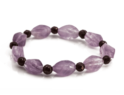 Zeige Details für Amethyst fac. Welle & Granat Armband Bild von Amethyst fac. Welle & Granat Armband