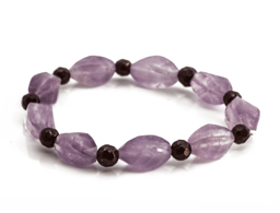 Bild von Amethyst fac. Welle & Granat Armband