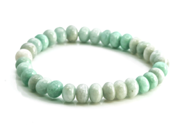 Vedere dettagli per Bracciale con rondelle di amazzonite da 8 mm Immagine di Bracciale con rondelle di amazzonite da 8 mm