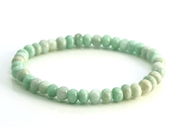 Vedere dettagli per Bracciale con rondelle di amazzonite da 6 mm Immagine di Bracciale con rondelle di amazzonite da 6 mm