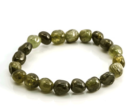 Zeige Details für Grüner Granat Nuggets Armband ca. 9-12mm Bild von Grüner Granat Nuggets Armband ca. 9-12mm