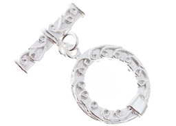 Vedere dettagli per Chiusura ad alamaro decorato 20 mm, argento annerito Immagine di Chiusura ad alamaro decorato 20 mm, argento annerito