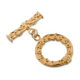 Vedere dettagli per Chiusura ad alamaro decorato 20 mm, argento placcato oro Immagine di Chiusura ad alamaro decorato 20 mm, argento placcato oro