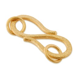 Vedere dettagli per Chiusura con occhiello a S 29 mm argento 925 placcato oro satinato Immagine di Chiusura con occhiello a S 29 mm argento 925 placcato oro satinato