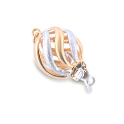 Vedere dettagli per Chiusura a perlina tonda 14 mm, argento 925 e placcato oro Immagine di Chiusura a perlina tonda 14 mm, argento 925 e placcato oro