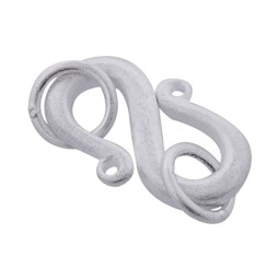 Vedere dettagli per Chiusura a S 19x10mm con 2 anelli, argento 925 satinato Immagine di Chiusura a S 19x10mm con 2 anelli, argento 925 satinato