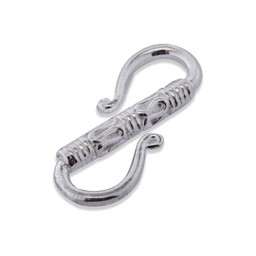 Vedere dettagli per Chiusura con anello a S decorato 26 mm, argento 925 Immagine di Chiusura con anello a S decorato 26 mm, argento 925