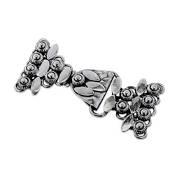 Vedere dettagli per Chiusura a levetta "Grape" a 5 pieghe 22x50 mm, argento 925 Immagine di Chiusura a levetta "Grape" a 5 pieghe 22x50 mm, argento 925