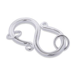 Vedere dettagli per Chiusura a S 29x15 mm con 2 anelli, argento 925 Immagine di Chiusura a S 29x15 mm con 2 anelli, argento 925