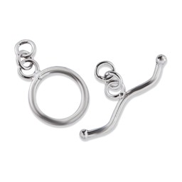 Vedere dettagli per Chiusura a ginocchiera rotonda 13 mm, argento 925 Immagine di Chiusura a ginocchiera rotonda 13 mm, argento 925