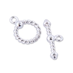 Vedere dettagli per Chiusura a ginocchiera rotonda 11 mm annodata, argento 925 Immagine di Chiusura a ginocchiera rotonda 11 mm annodata, argento 925