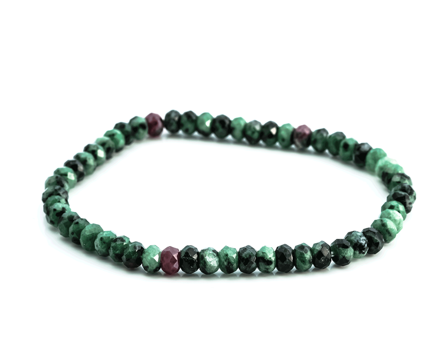 Bild von Rubin-Zoisit fac. Button 5mm Armband