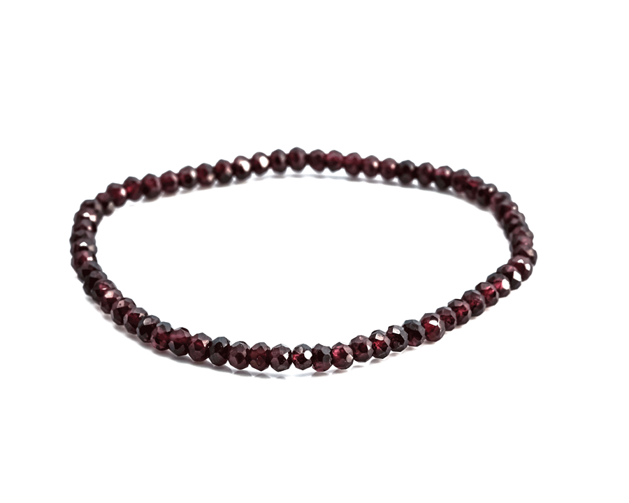 Immagine di Granat fac. Button  4mm Armband (rot)