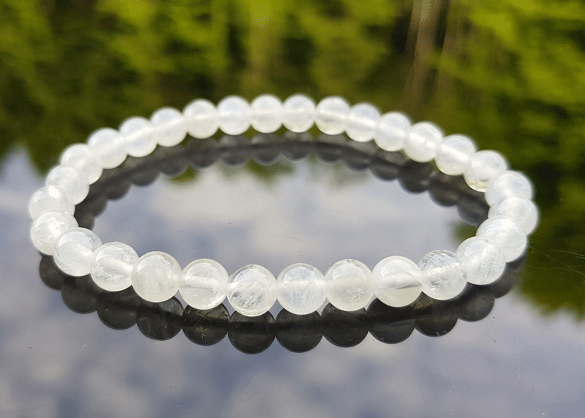 Bild von Mondstein Kugeln  6mm Armband EXTRA (weiss)