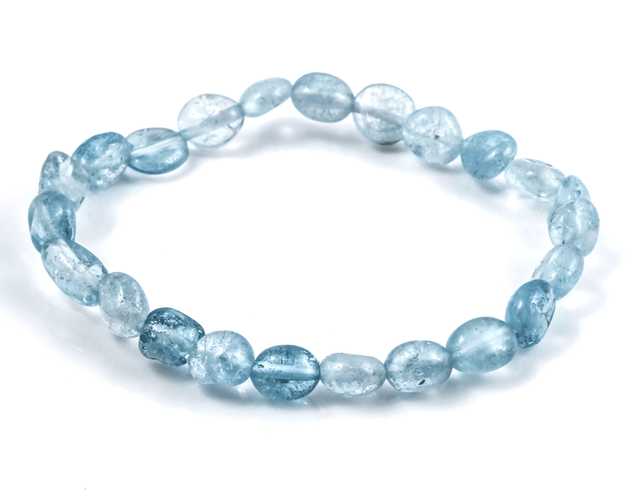 Bild von Aquamarin Nuggets 6-8mm Armband