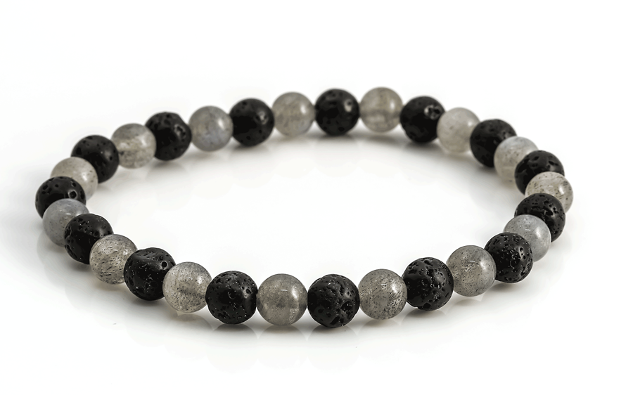 Bild von Lava & Labradorit Kugeln  6mm Armband