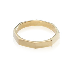 Bild von "Octagon 3mm" Ring, 1 micron, Silber vergoldet