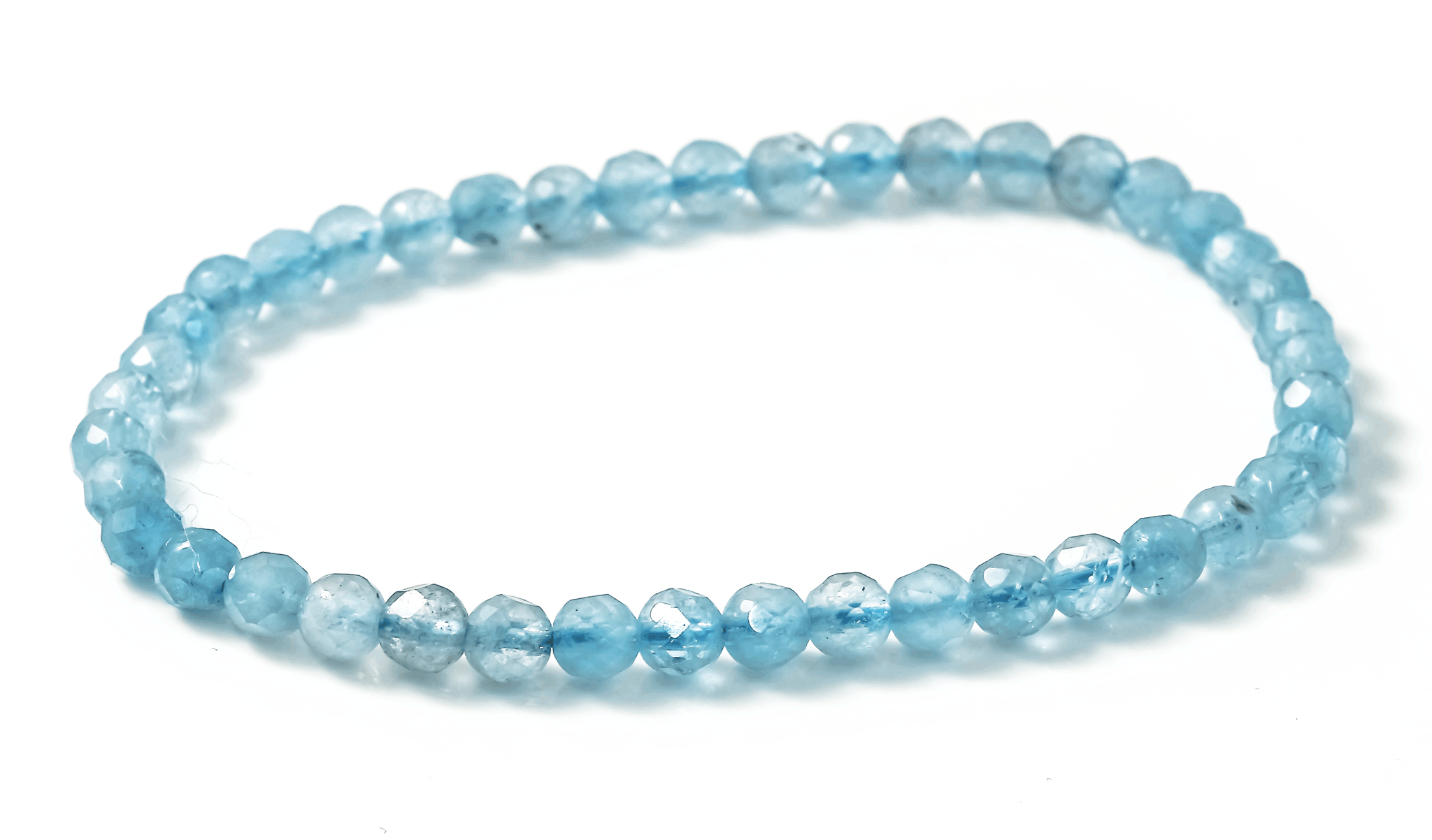 Bild von Aquamarin fac. Kugeln  4mm Armband (Diamond-Cut)