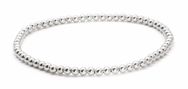 Bild von Kugeln Armband  3mm, Silber 925