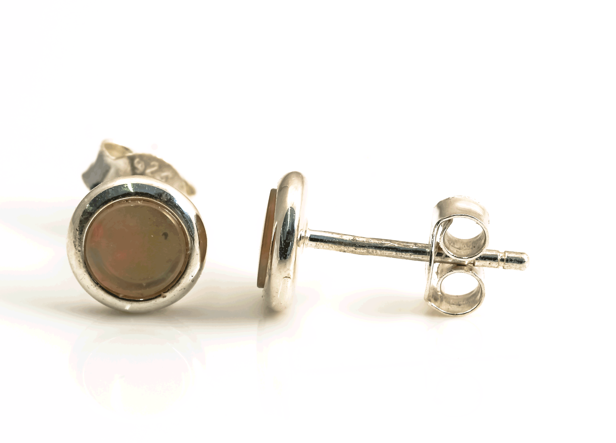 Immagine di Opal Cab. 8mm gefasst Ohrstecker. Silber 925 