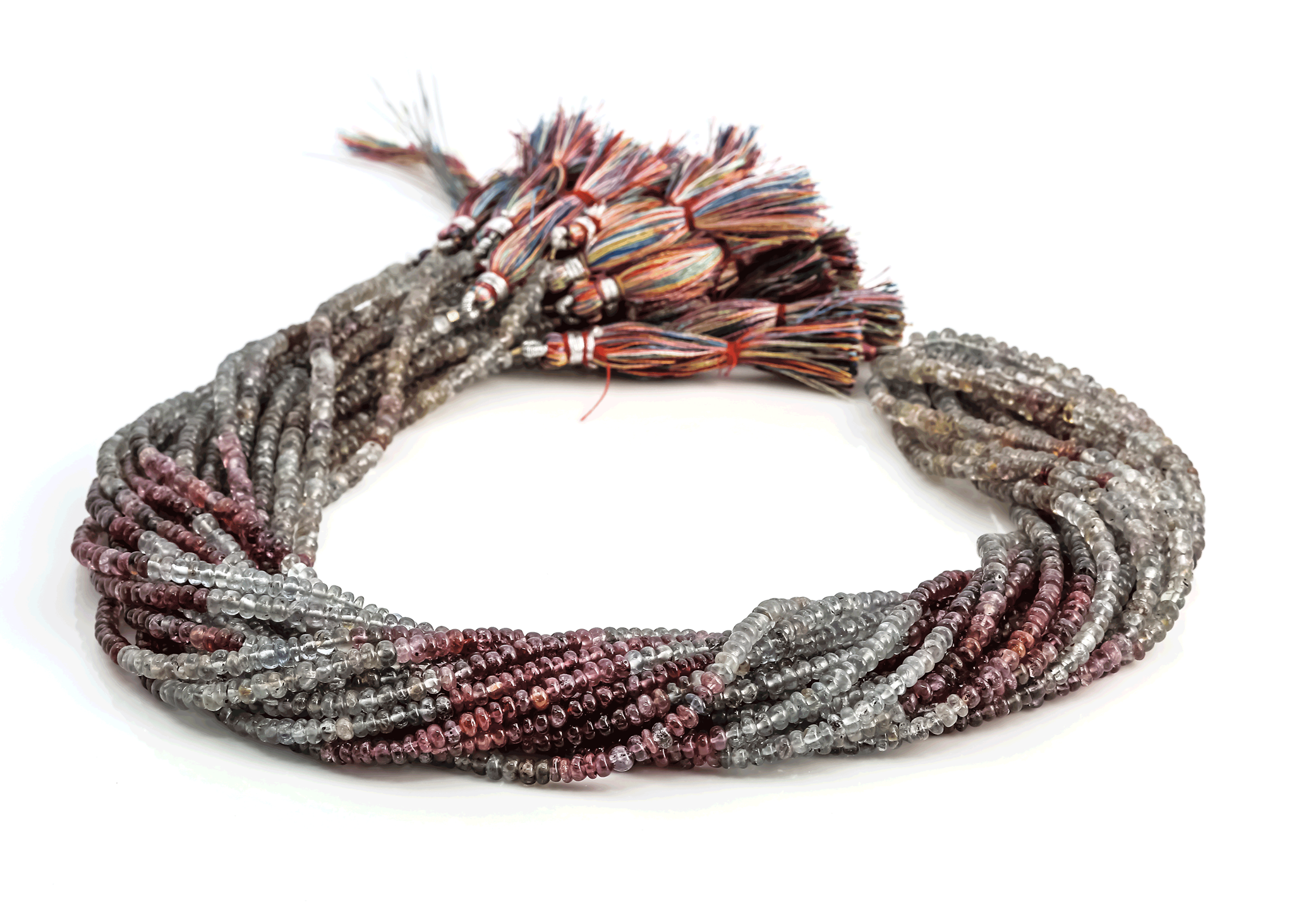 Saphir Button 4mm Strang (multicolor) 