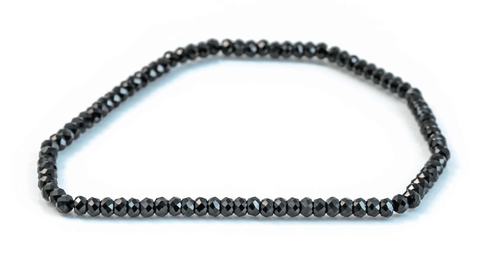 Bild von Turmalin (Schörl) fac. Button  3mm Armband (Diamond-Cut)