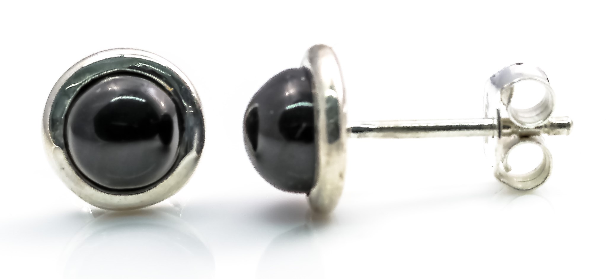 Immagine di Onyx Cab. 8mm gefasst Ohrstecker, Silber 925