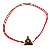 Immagine di Silber Zirkonia Buddha 10mm Armband mit Cord, Silber vergoldet