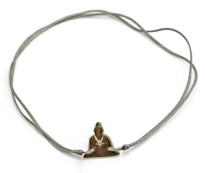 Immagine di Silber Zirkonia Buddha 10mm Armband mit Cord, Silber vergoldet