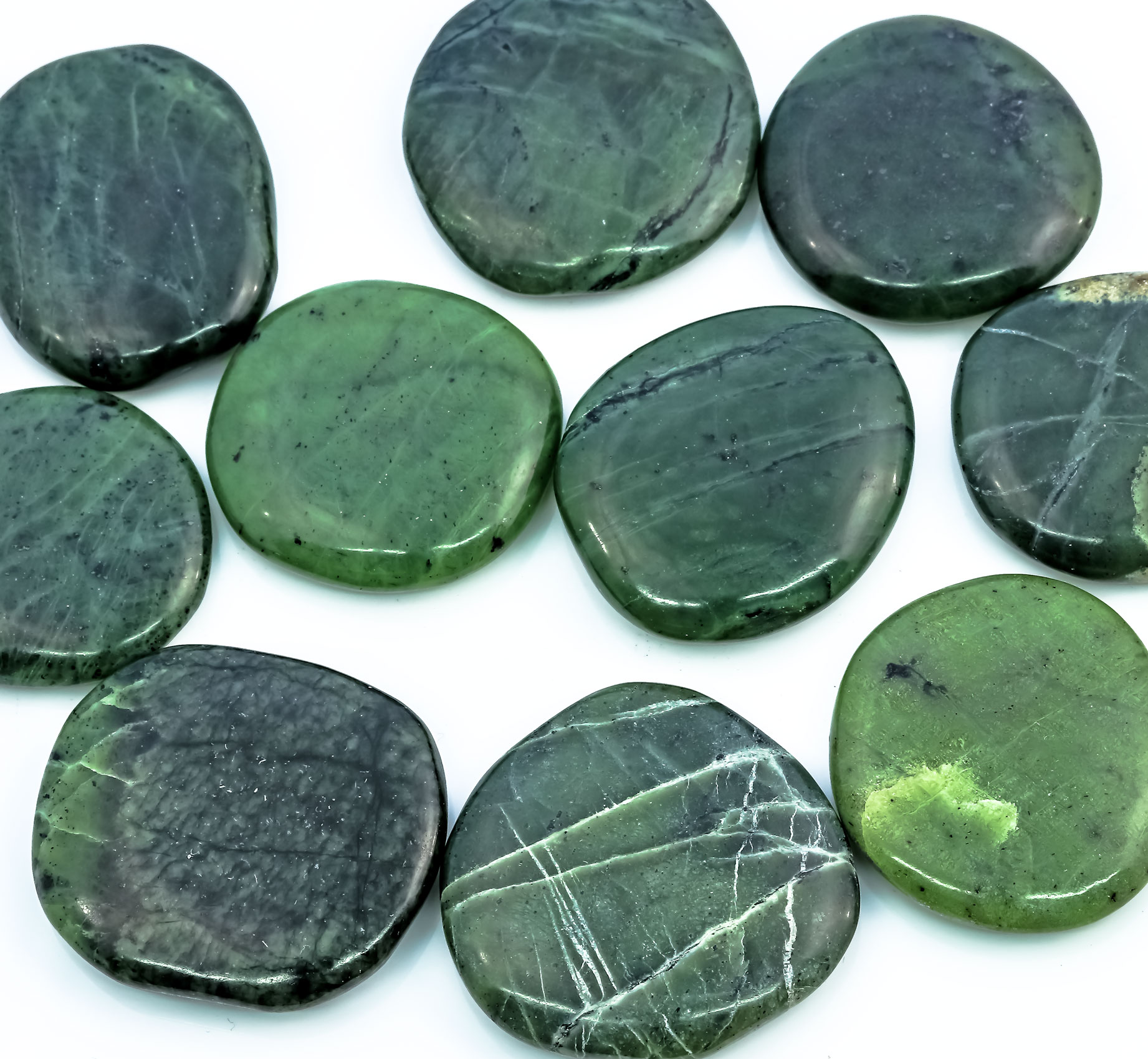 Image de Canada Jade (Nephrit) Handschmeichler Extra (VE: 250g)