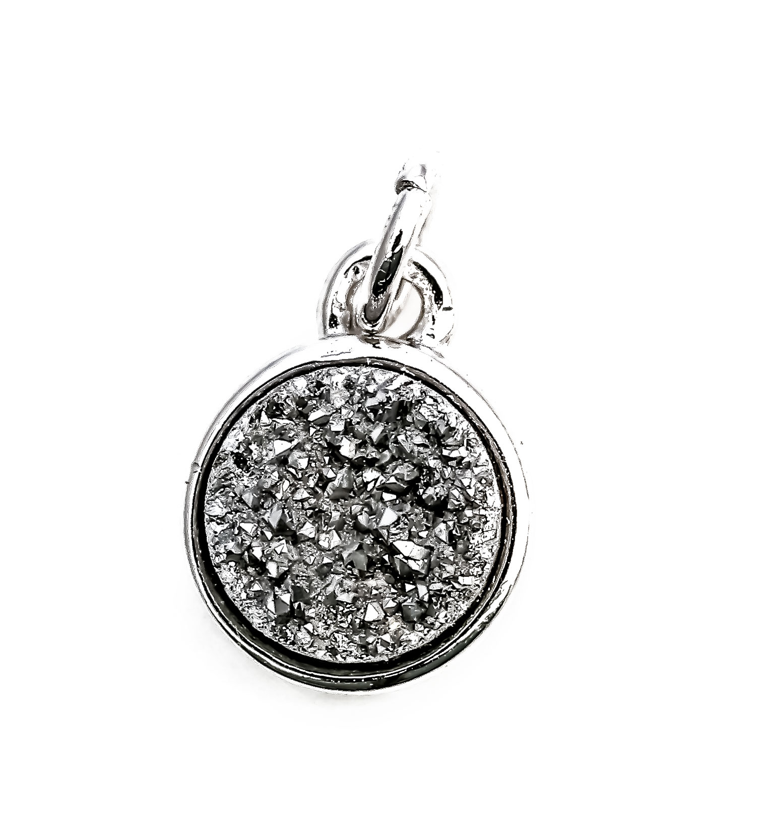 Bild von Achat Druzy Silber 7mm Anhänger, Silber 925