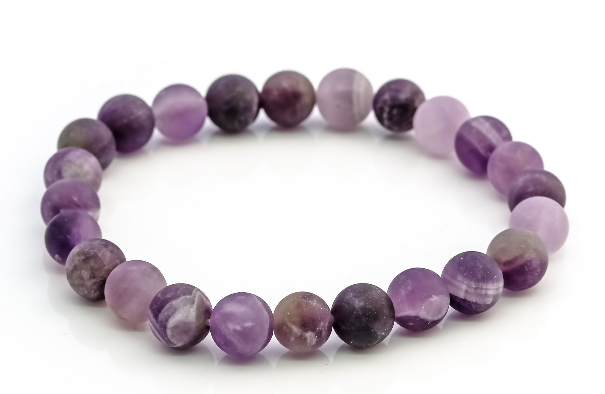 Bild von Amethyst Kugeln  8mm Armband matt (19.5cm)