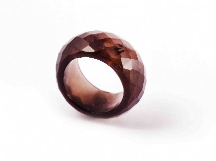 Bild von Rauchquarz Ring facettiert 14mm