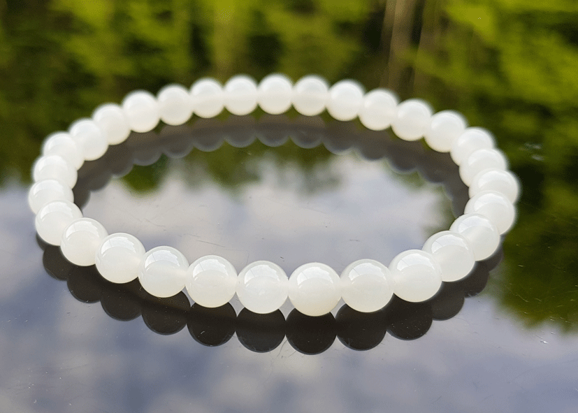 Bild von Mondstein Kugeln  5mm Armband EXTRA (weiss)