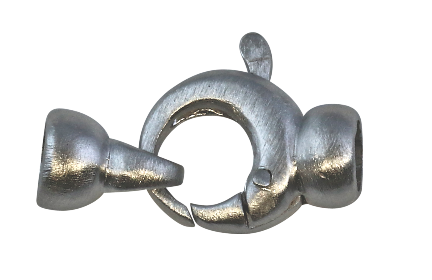 Bild von Verschluss Karabiner Rund 10mm, Silber rhodiniert matt
