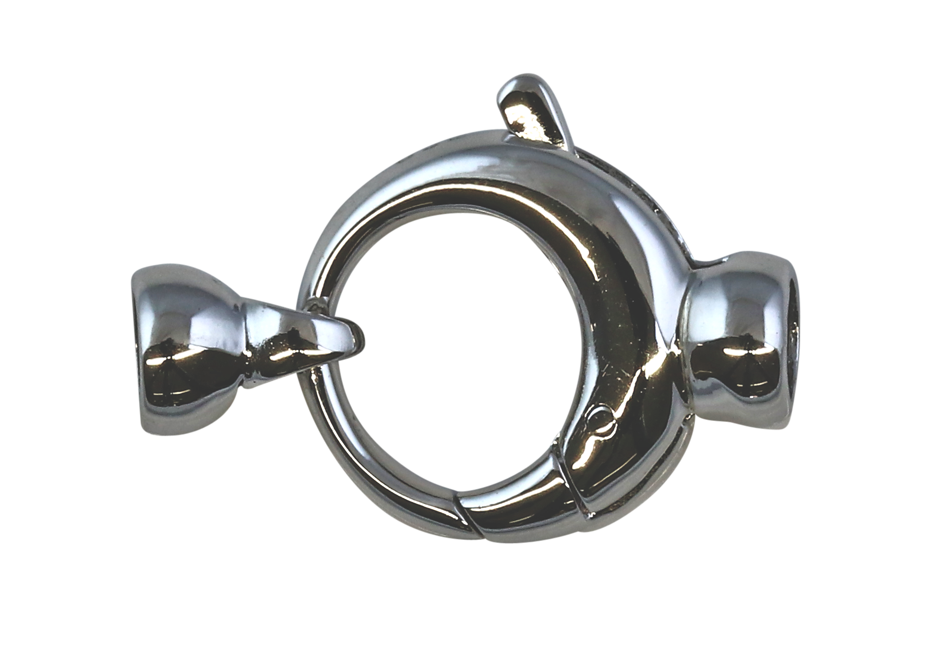 Bild von Verschluss Karabiner Rund 14mm Silber rhodiniert glanz