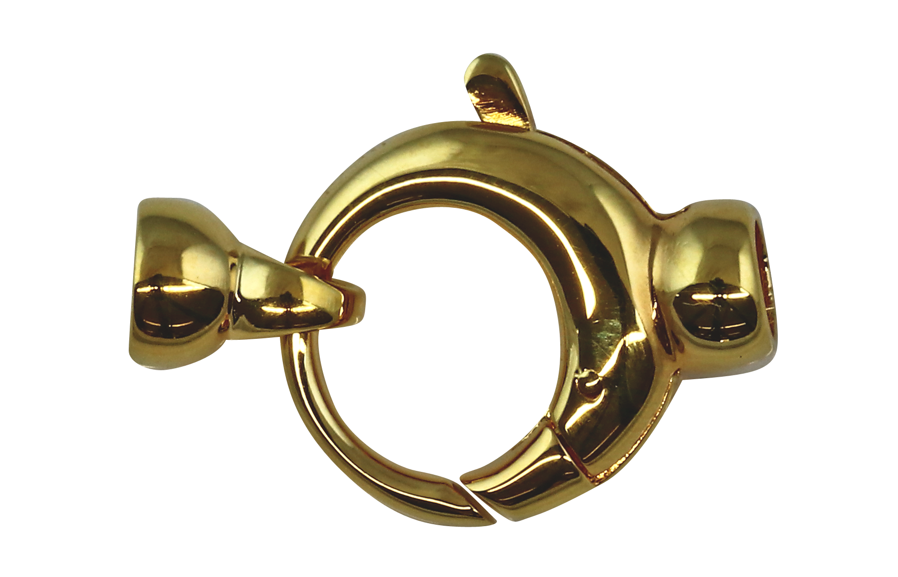 Bild von Verschluss Karabiner Rund 14mm, Silber vergoldet 