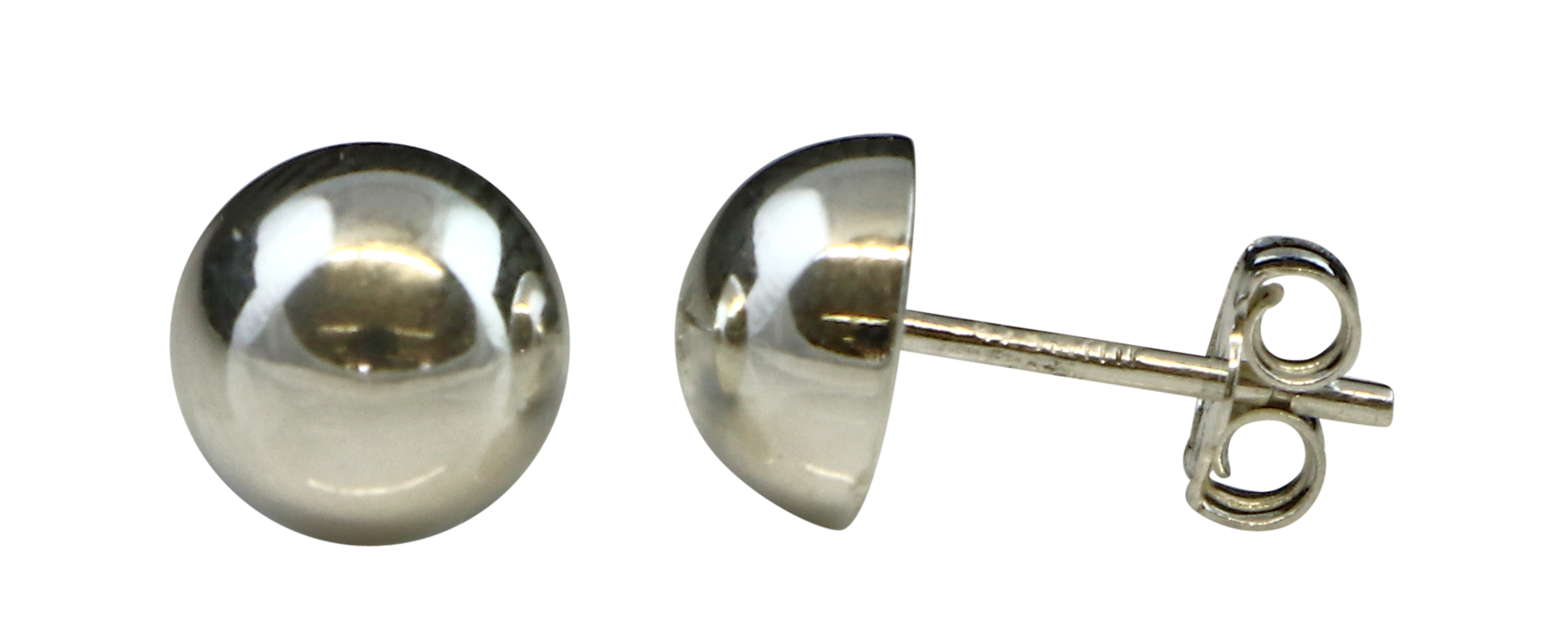 Immagine di Halbkugel 8mm Ohrstecker, Silber 925  