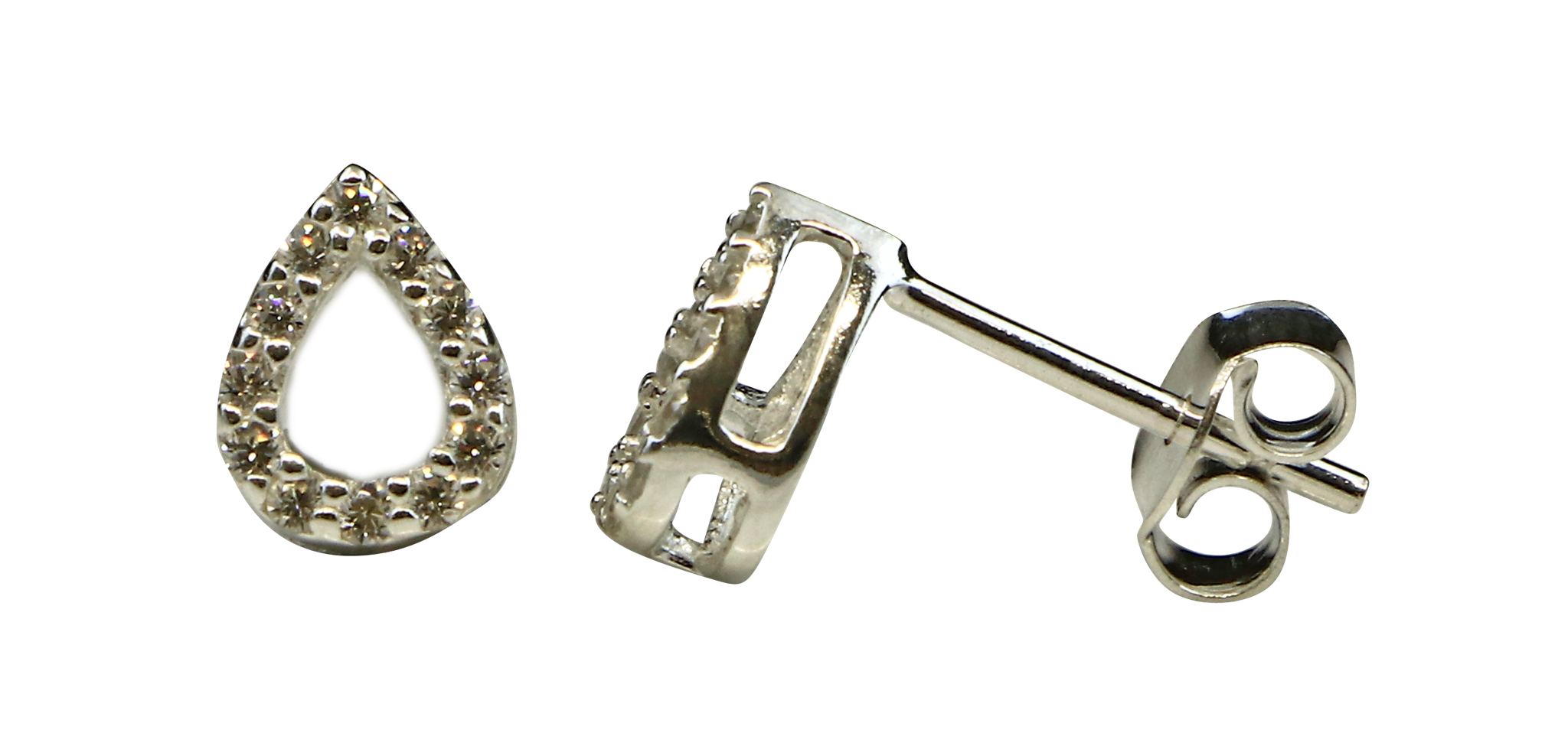 Image de Tropfen 8x6mm mit CZ Ohrstecker, Silber 925