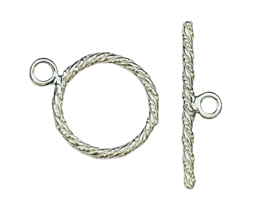 Immagine di Verschluss Toggle 15mm gedreht, Silber 925 (3er Set)