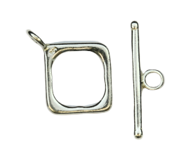 Bild von Verschluss Toggle quadrat 10mm. Silber 925. (5er Set)