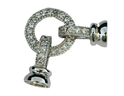 Bild von Verschluss Pavé-Ring 14mm mit 2x Glocke, Silber