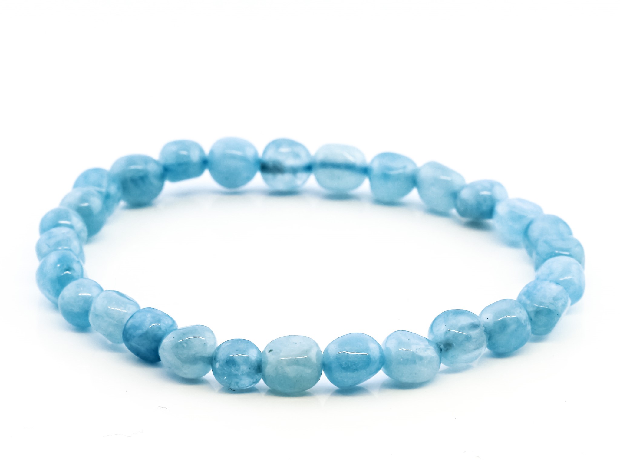 Bild von Aquamarin Nuggets  6mm Armband Extra