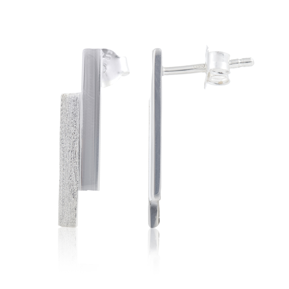 Bild von Double-Barre 14x2mm Ohrstecker, Silber 925