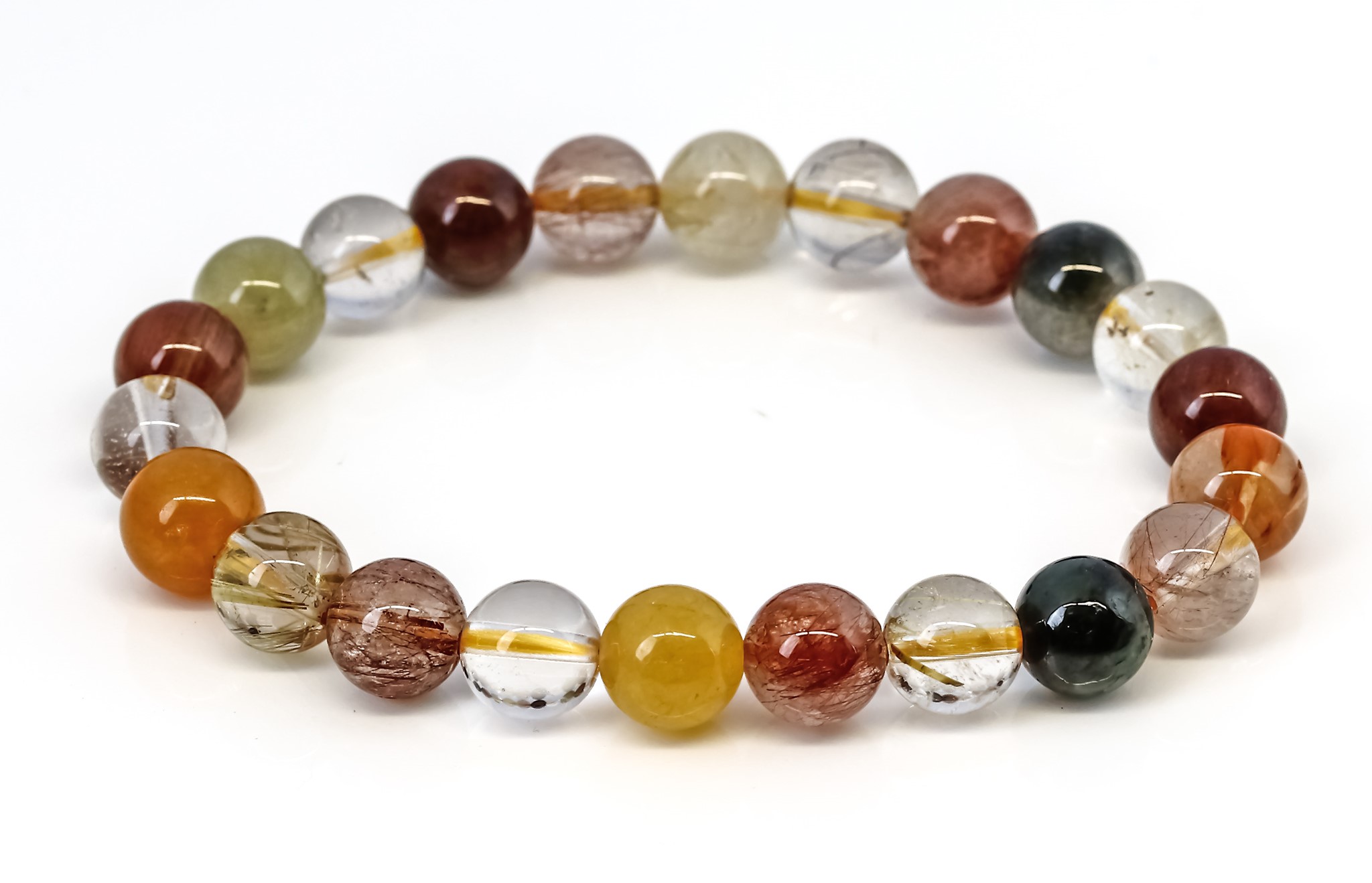 Bild von Rutilquarz Kugeln  8mm Armband (Mix-Color)