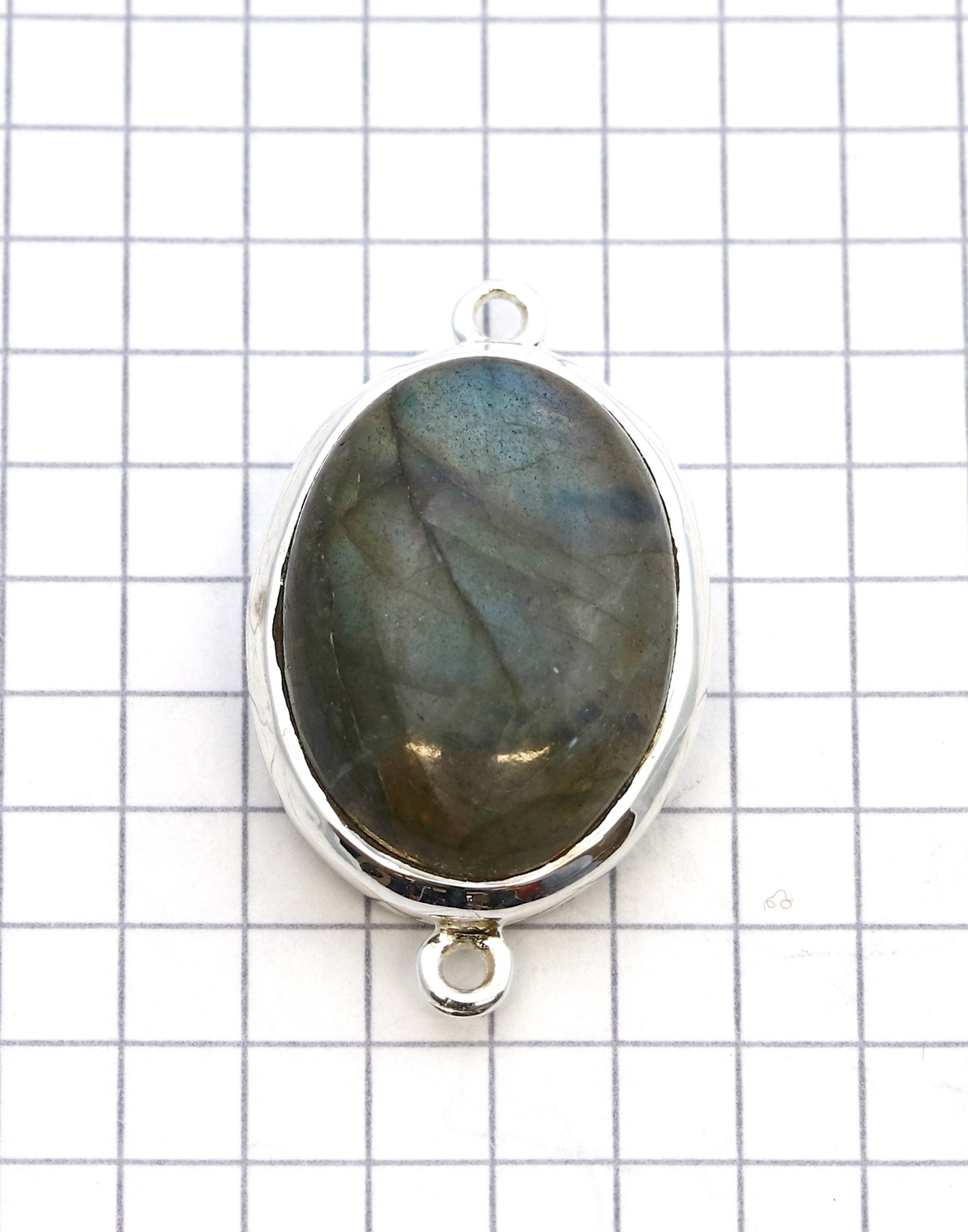 Bild von Cabochon 20x15mm mit zwei Ringen Anhänger 