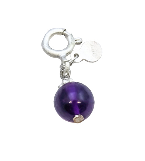 Bild von Amethyst Kugel 8mm mit FR Charm. Silber 925