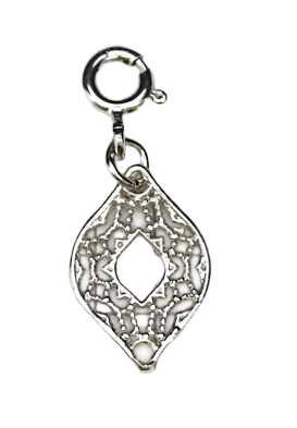 Bild von Filigran Tear 14x10mm Charm, Silber rhodiniert