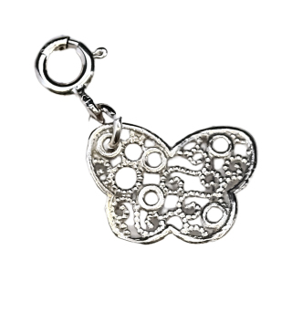 Bild von Filigran Butterfly Charm 14x10mm, Silber rhodiniert